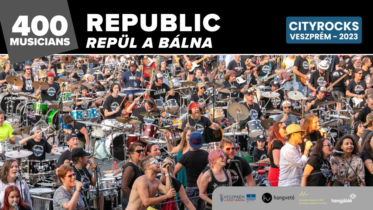 Rep&uuml;l a b&aacute;lna (Republic) - 400 musicians - CityRocks (The biggest rock band in Central Europe)