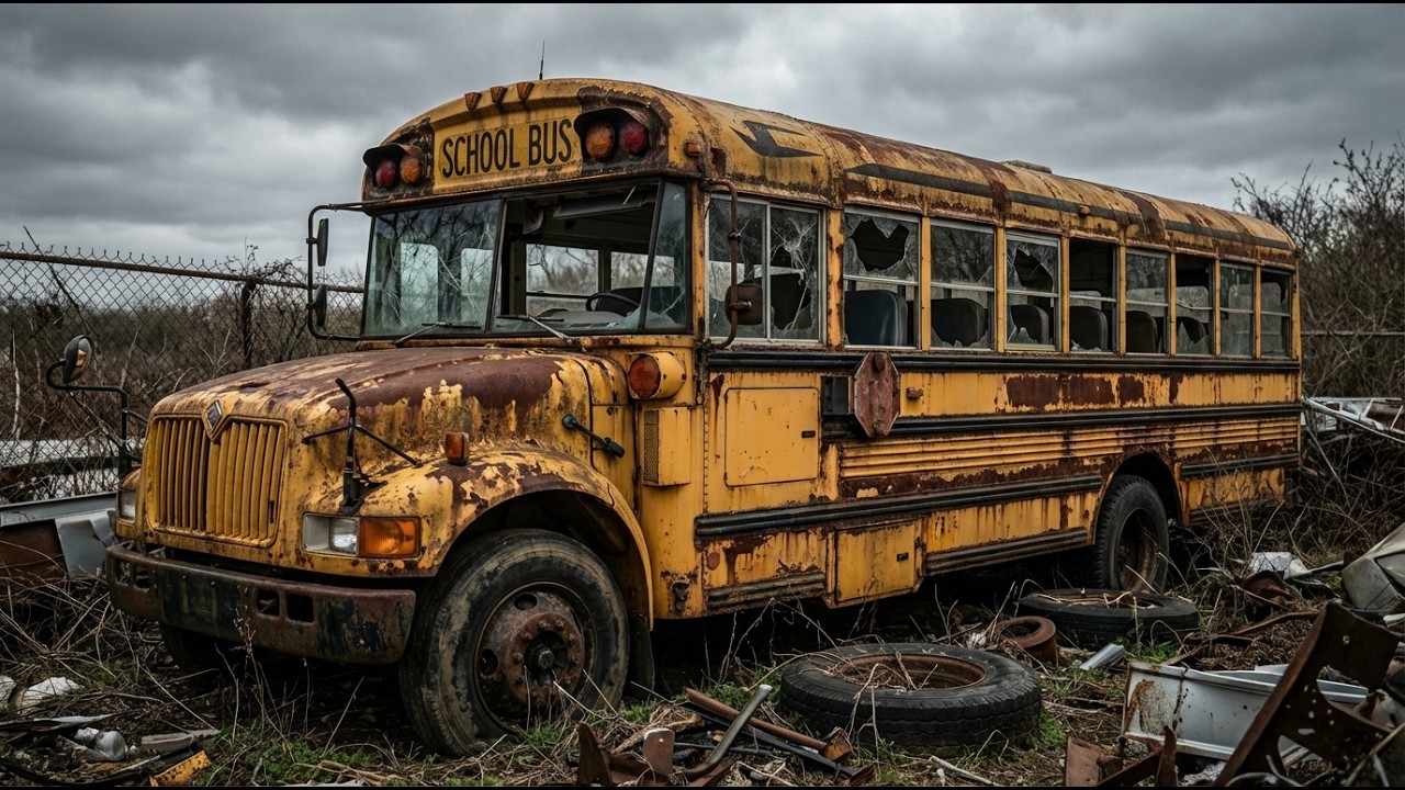 ASMR Car Restoration! 1998 International School Bus Full Restoration Burnt to Looking New