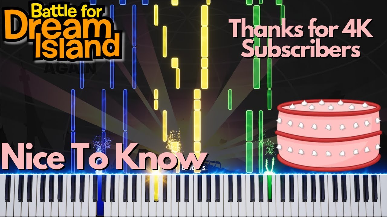 BFDIA 19 - Nice To Know [Piano Cover] Thanks for 4K Subscribers!!
