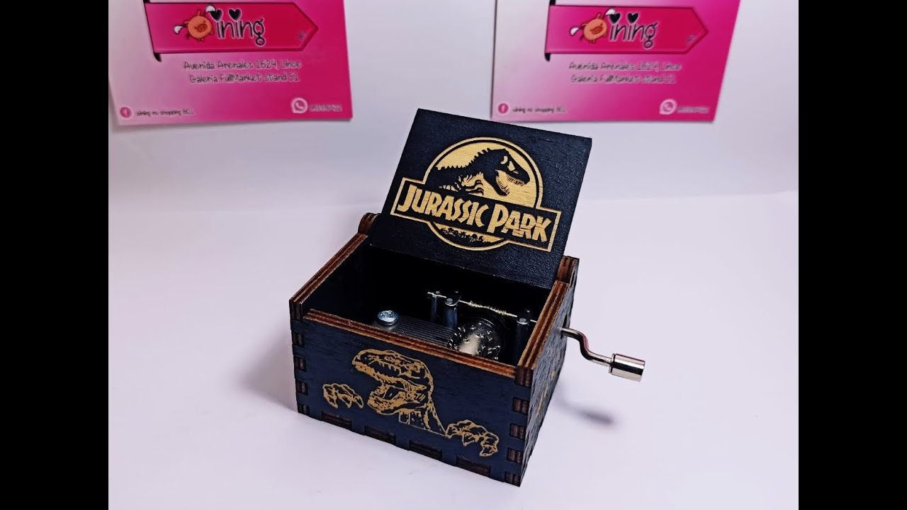 👣 Cajita Musical Jurassic Park - Negro 👣