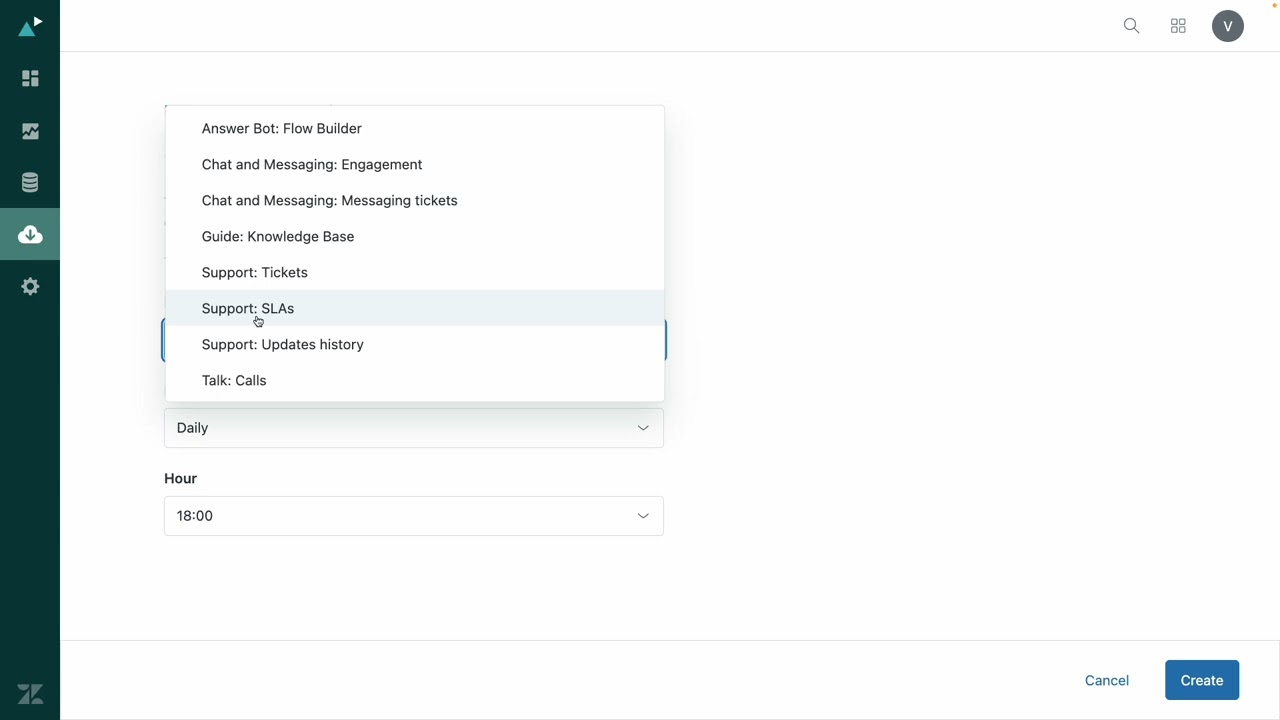 Exporting datasets with Zendesk Explore