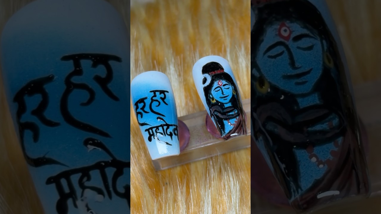 Shivratri Nail Art Design #Mahashivratri #ShivratriNailArt #LordShivaNailArt #NailArtTutorial