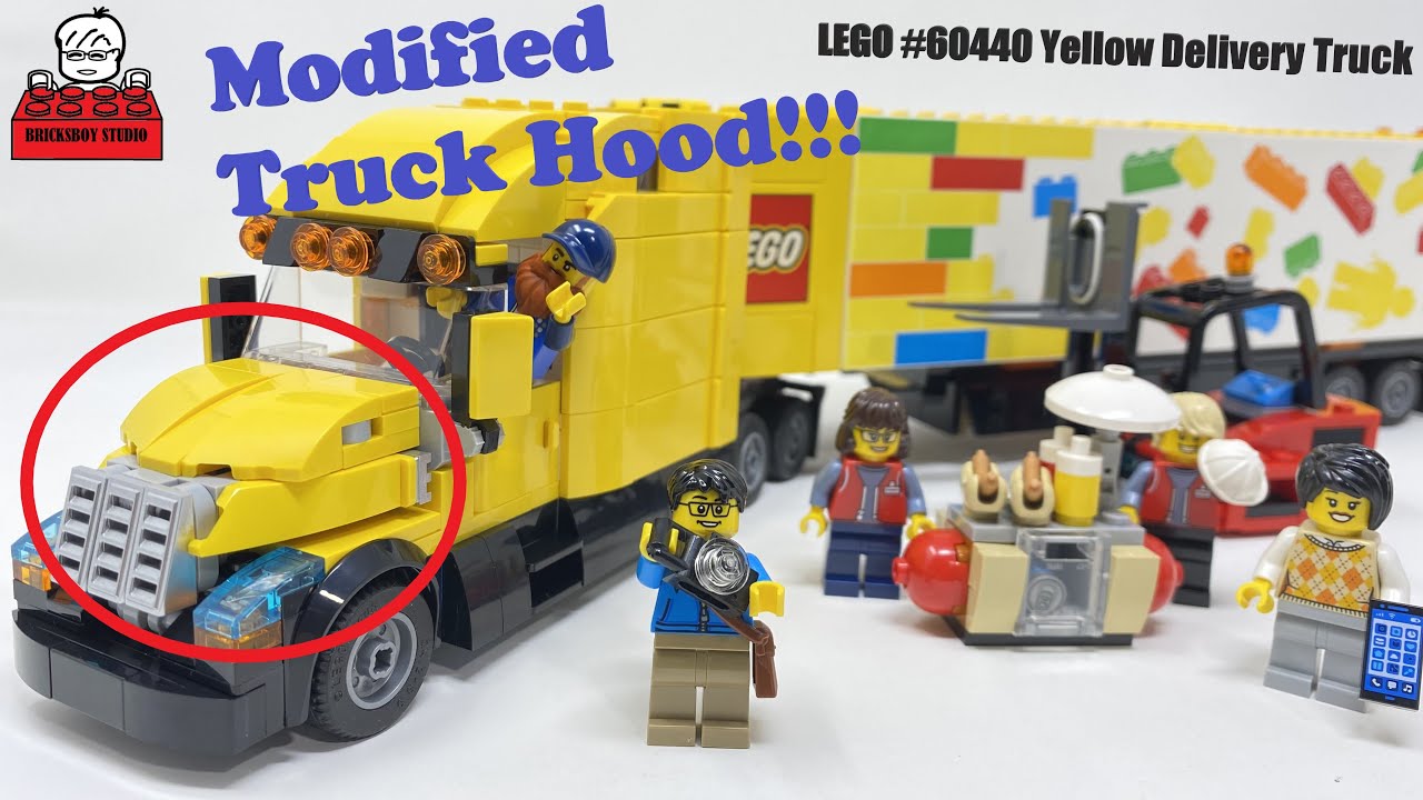 LEGO #60440 Yellow Delivery Truck Modification of The Truck Hood Portion, with Building Instruction