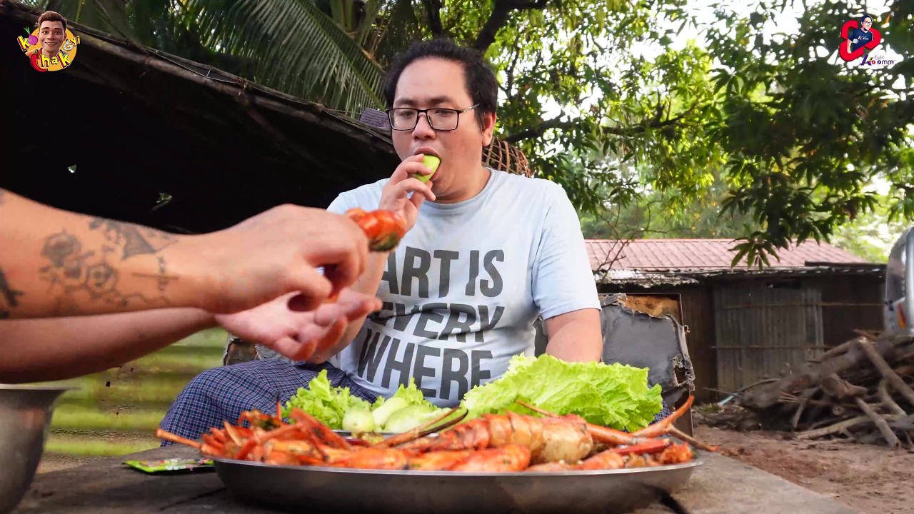 BBQ Seafood with Nga Pi Sauce  😂🥴😋🍤   - The Cooking Show with Ko Chak Gyi