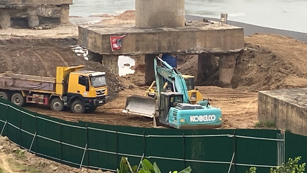 @sáng 4/3 cập Nhật hình ảnh sửa chữa cầu sông lô xã đoan hùng Phú thọ 