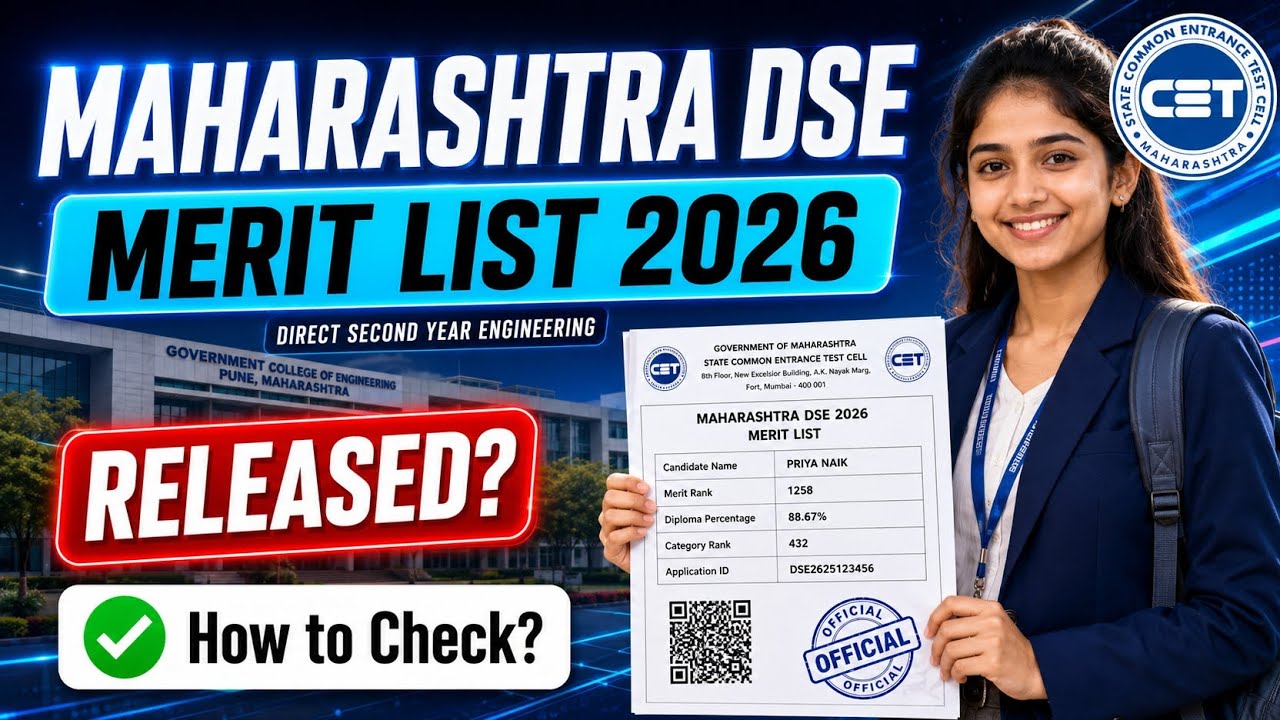 maharashtra dse final merit list 2026 | maharashtra direct second year engineering merit list 2026