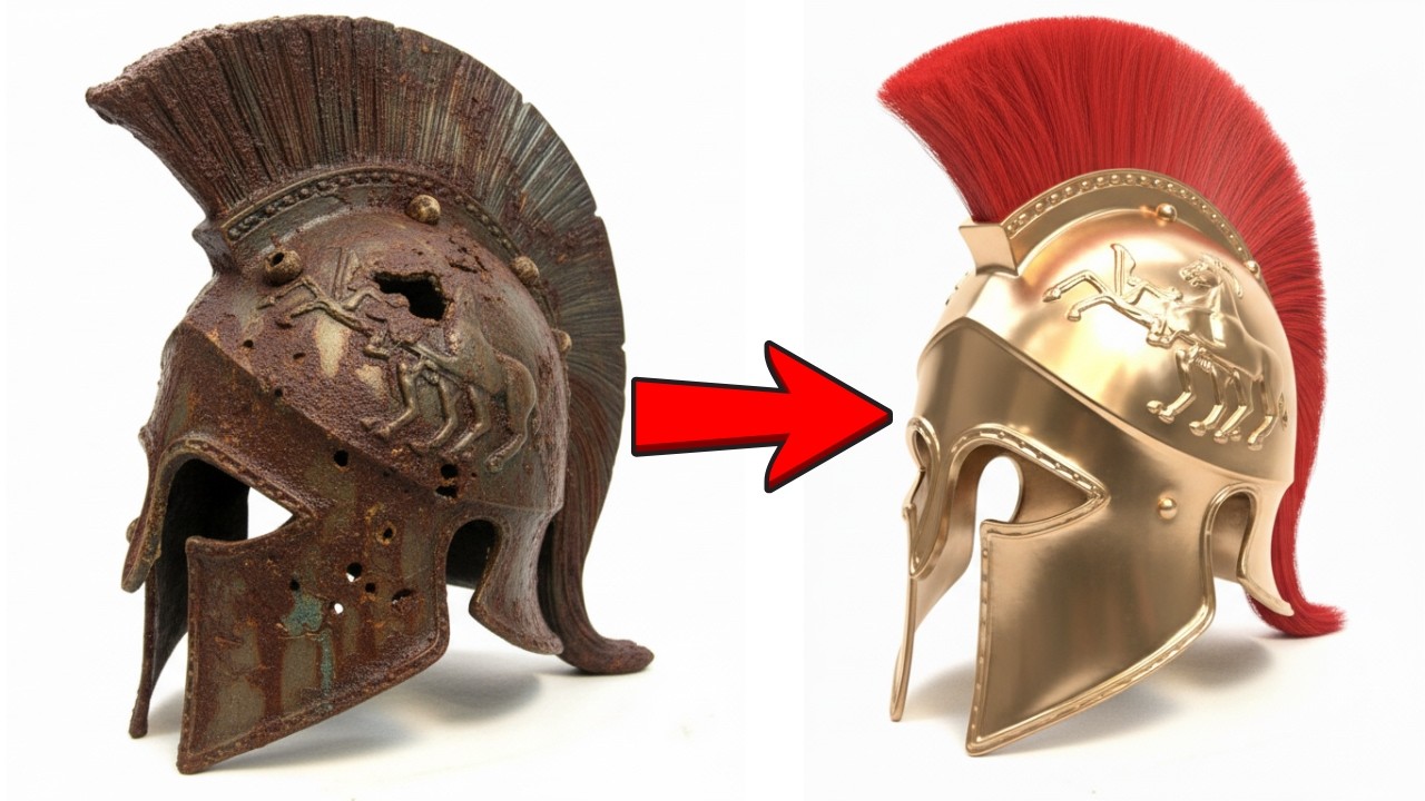Full Restoration of an Ancient Greek Helmet Lost for 2500 Years