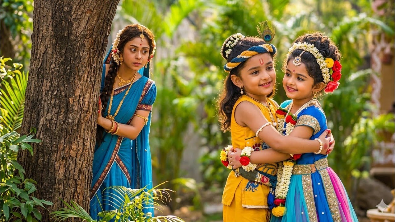 यशोदा मईया ने छिपकर देखा बाल कृष्ण और राधा का प्रेम | यशोमती मईया के नंदलाला | Krishan Leela 