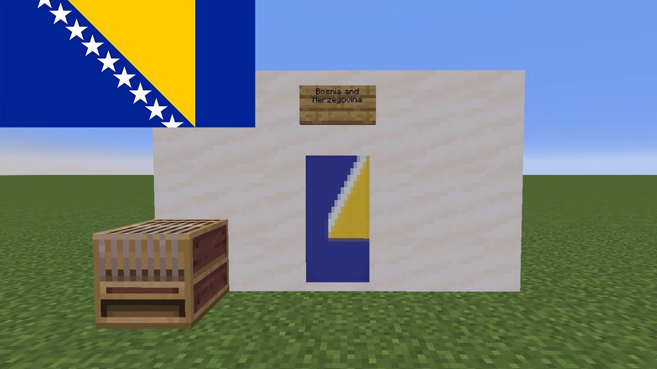 How to Make Bosnia and Herzegovina's Flag in Minecraft