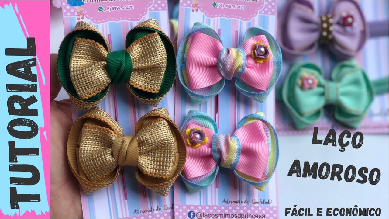 Laço Amoroso na Fita n.9 - 🎀Dy Ribbon Bow Hair🎀