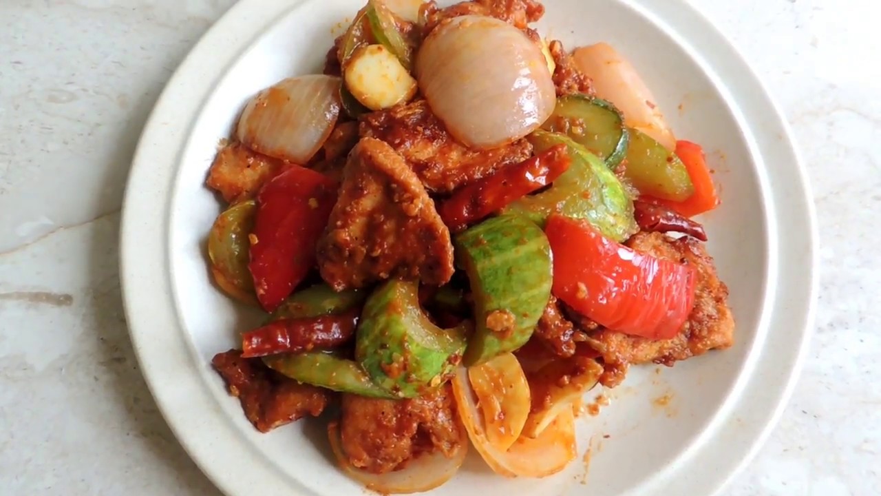 how to make dry  chill chicken recipe