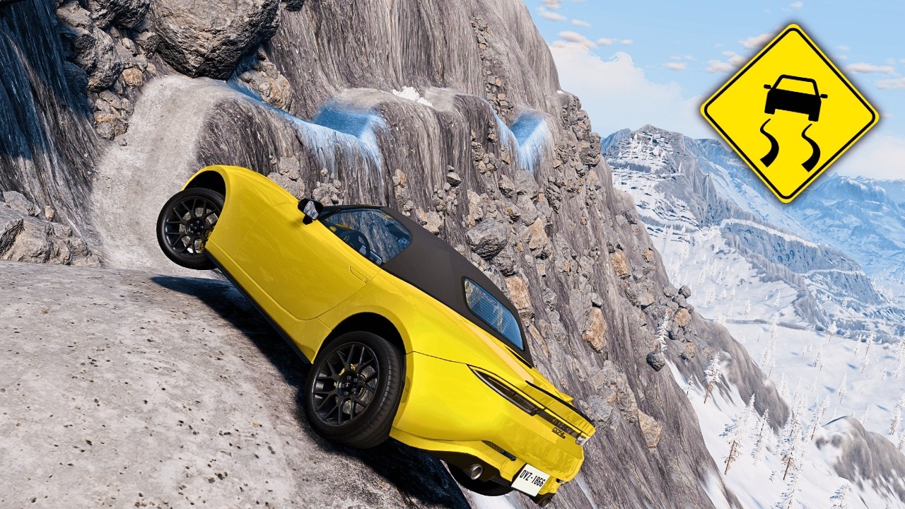 Super Cars VS Dangerous Slippery Mountain Goes Wrong in BeamNG.drive
