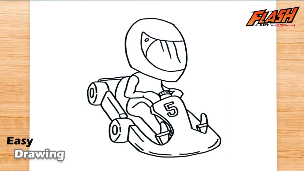 how to draw GO KART step by step