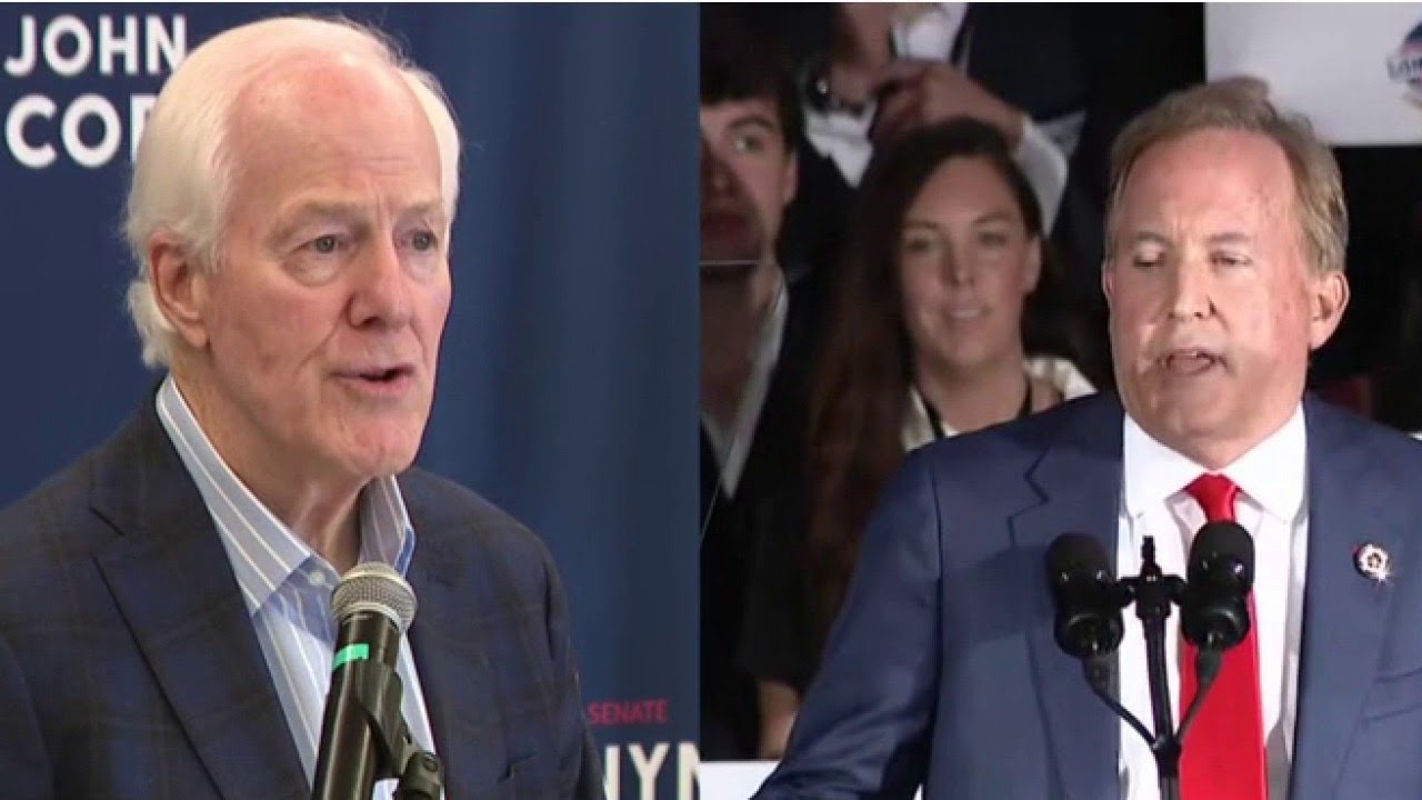 Paxton, Cornyn in U.S. Senate runoff race in Texas