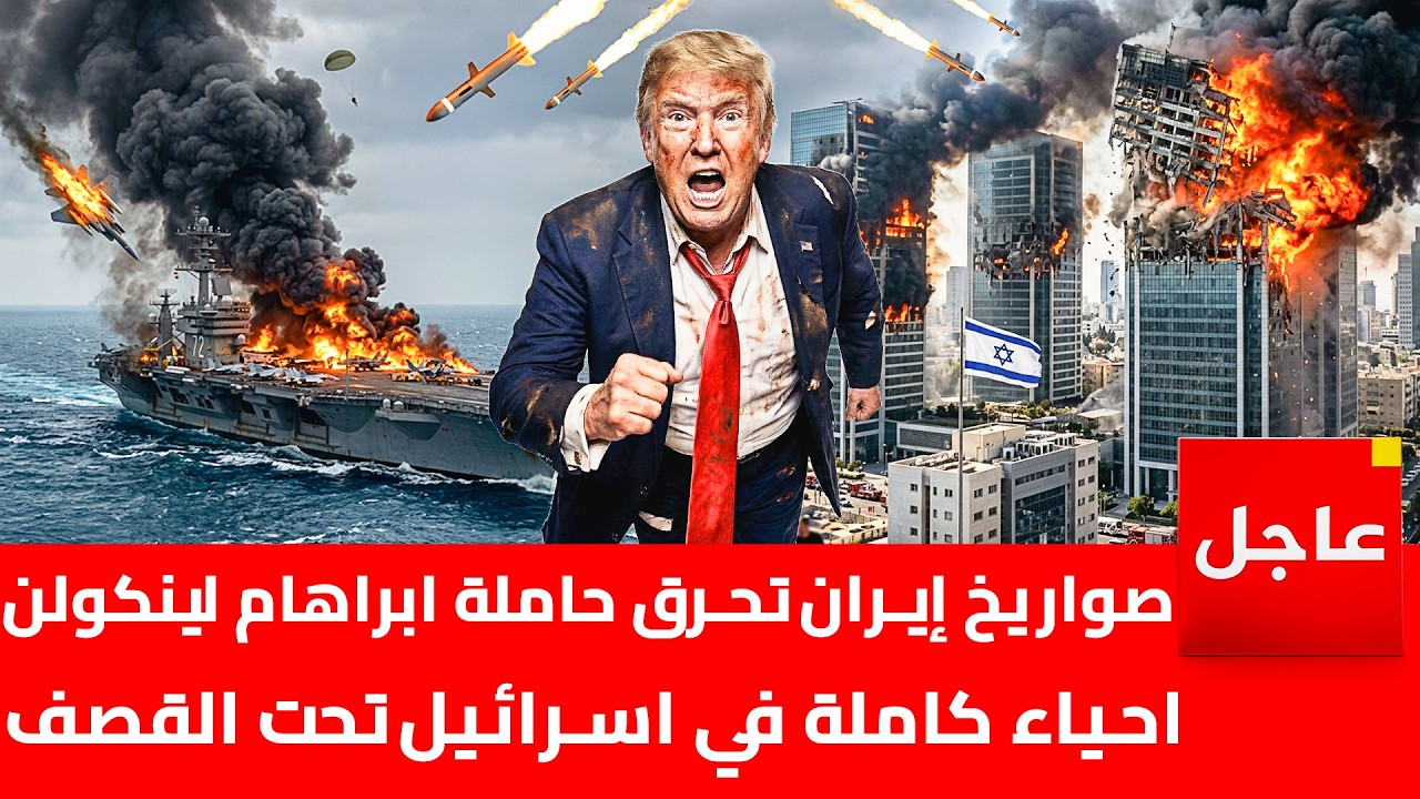 إيران تطلق أكثر من 1200 صاروخ باليستي وتحرق حاملة الطائرات ابراهام لينكولن | أحياء تل أبيب تحترق