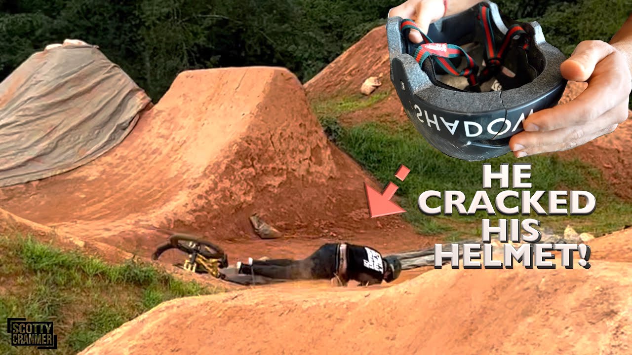 THIS CRASH CRACKED HIS HELMET BUT IT SAVED HIS BRAIN!