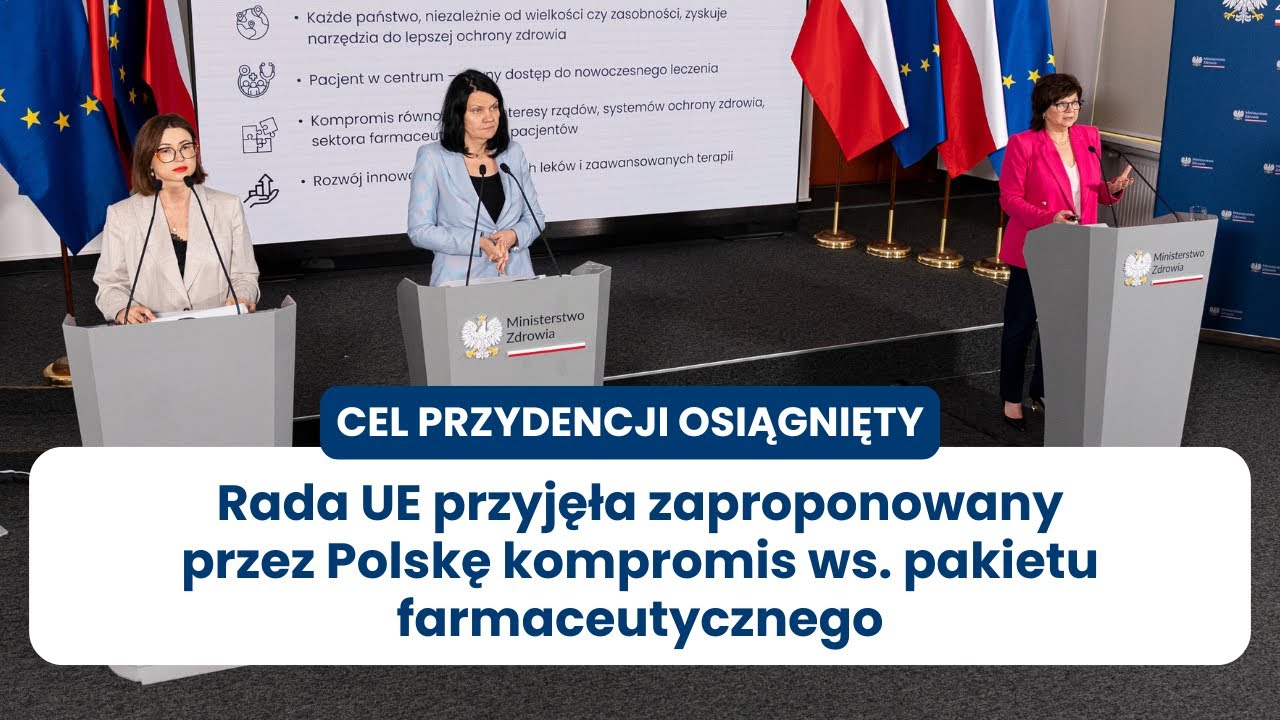 Konferencja prasowa ws. przyjęcia przez UE pakietu farmaceutycznego