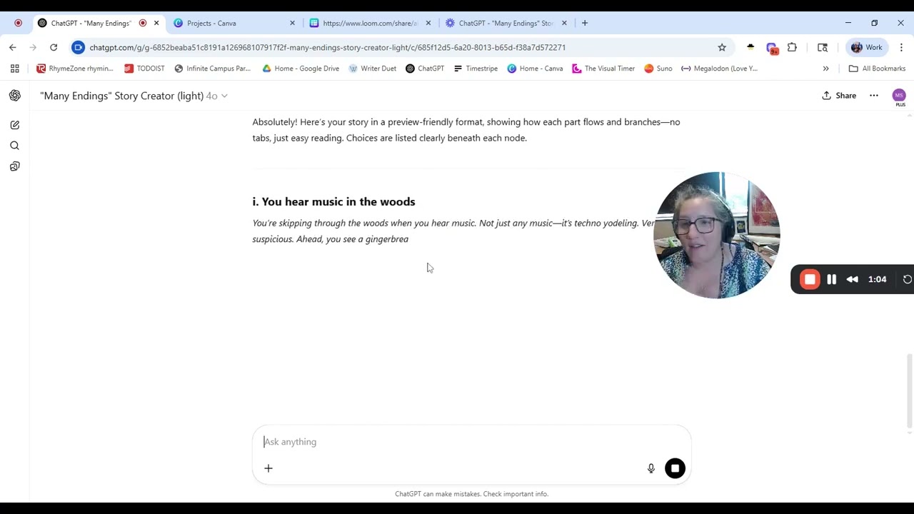 Using the Custom GPT Many Endings story creator