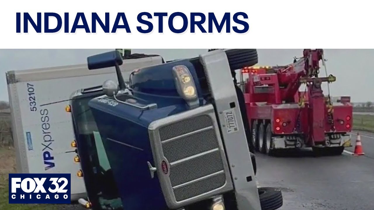 Northwest Indiana hit with floods, high winds that overturned trucks