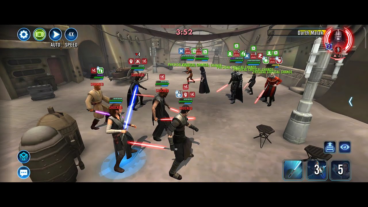 SWGOH - THE STRANGER VS DARTH MALGUS (WIN) - GAC 