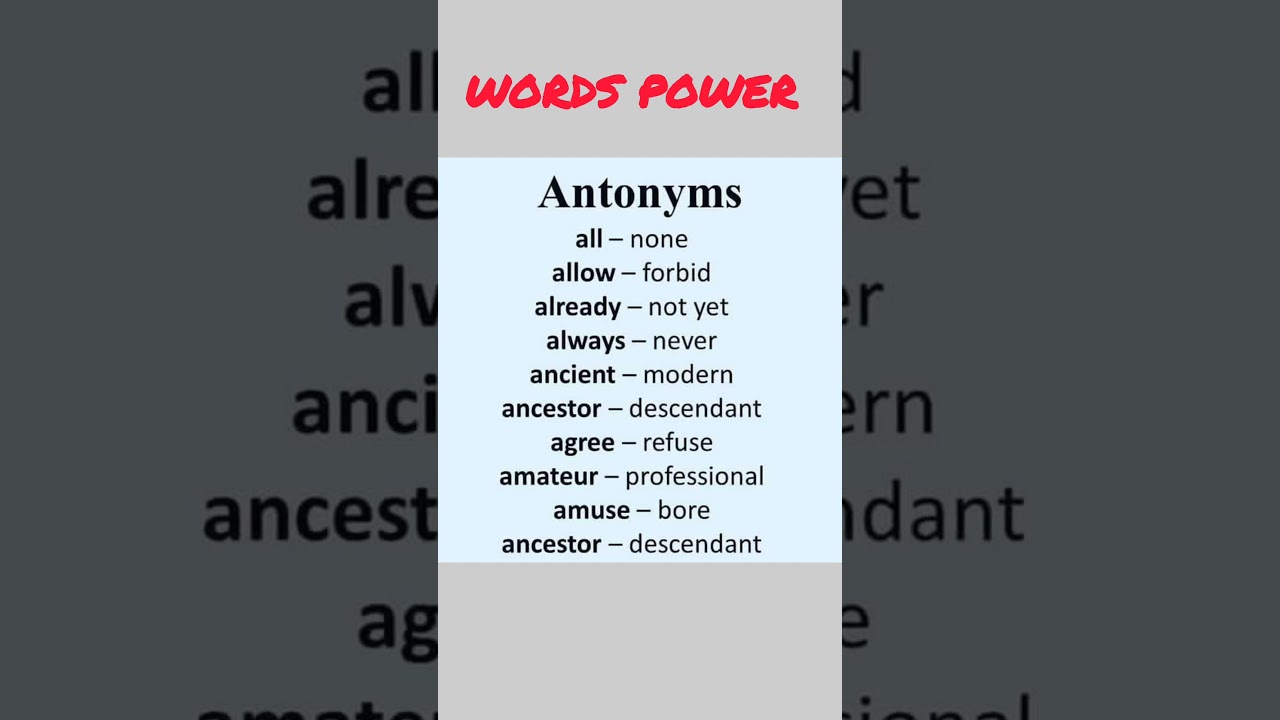 word याद करने का सबसे अच्छा तरीका Antonyms #antonyms #words #english #viralshort #youtubeshorts