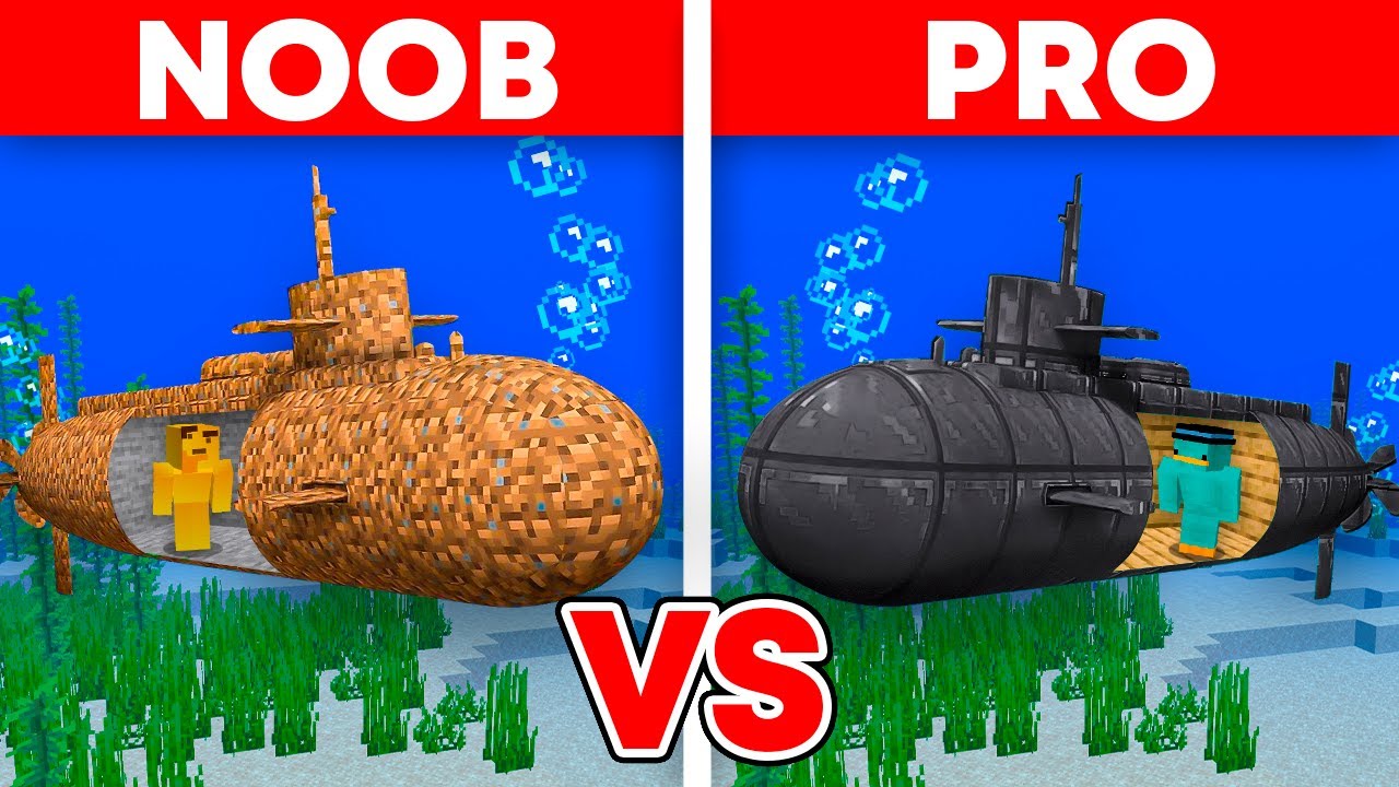 Batalla de Construcción de SUBMARINO de NOOB vs PRO!