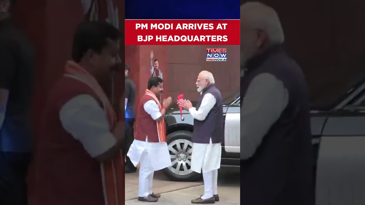 Modi News: Prime Minister Narendra Modi Arrives At BJP Headquarters #shorts #viralvideo