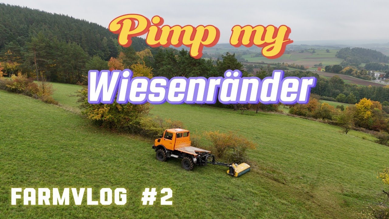 Wiesenränder und Wiese am Hang mulchen! Unimog U1200 mit Omarv SMI 200 #Farmvlog2