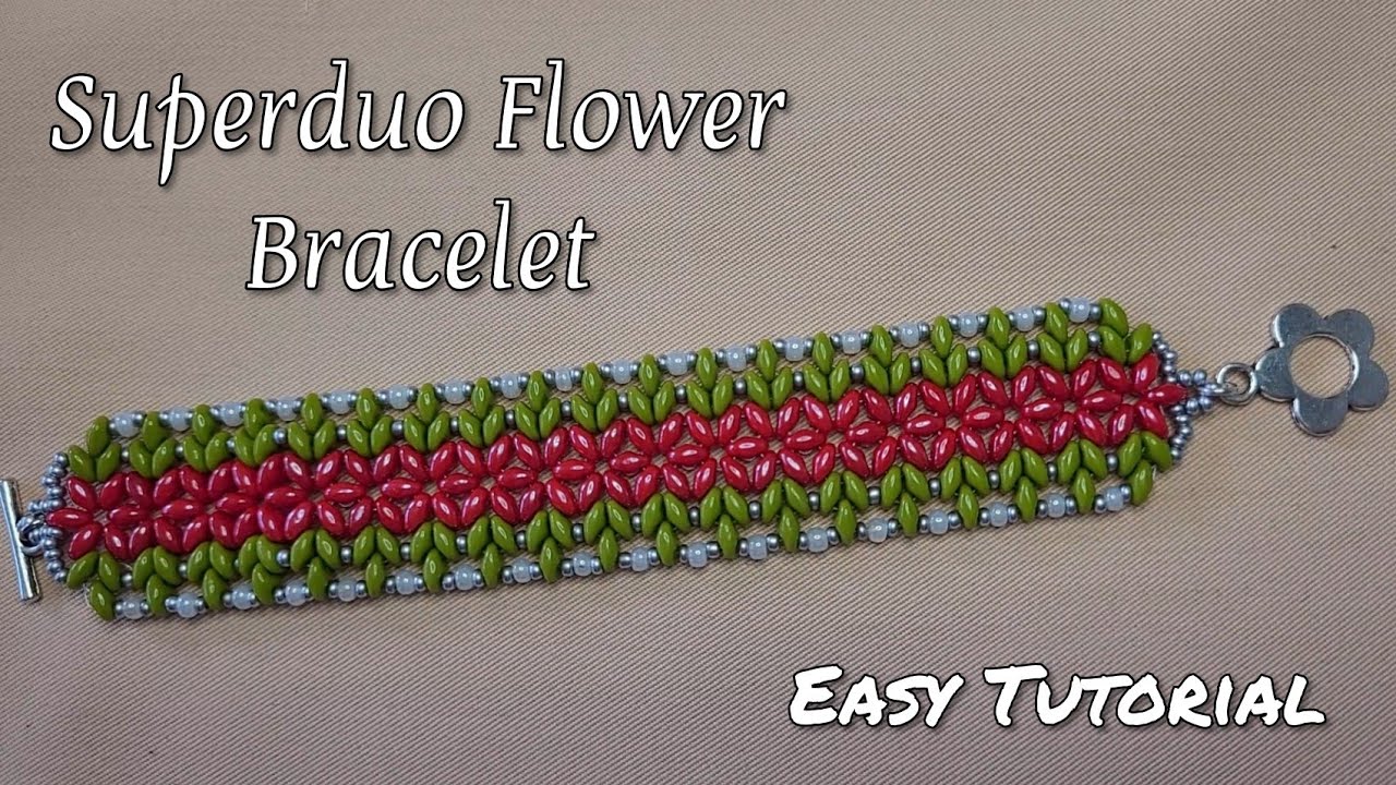Superduo Flower beaded Bracelet 🌸🌸🌸