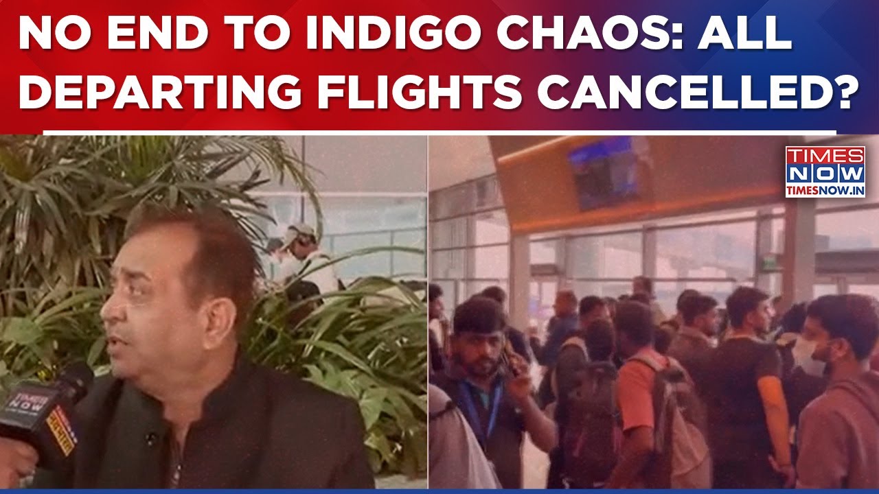 IndiGo Cancels Departing Flights: Delhi, Mumbai, Chennai Hit | Angry Passengers Queue&nbsp;At&nbsp;Airports