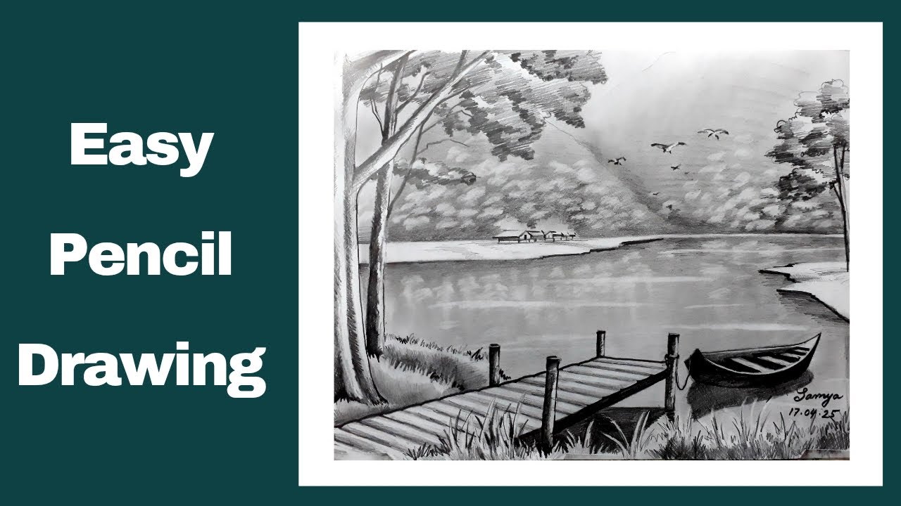 How to Draw a Beautiful Village Landscape Easy Tutorial  | Art with Samya-82