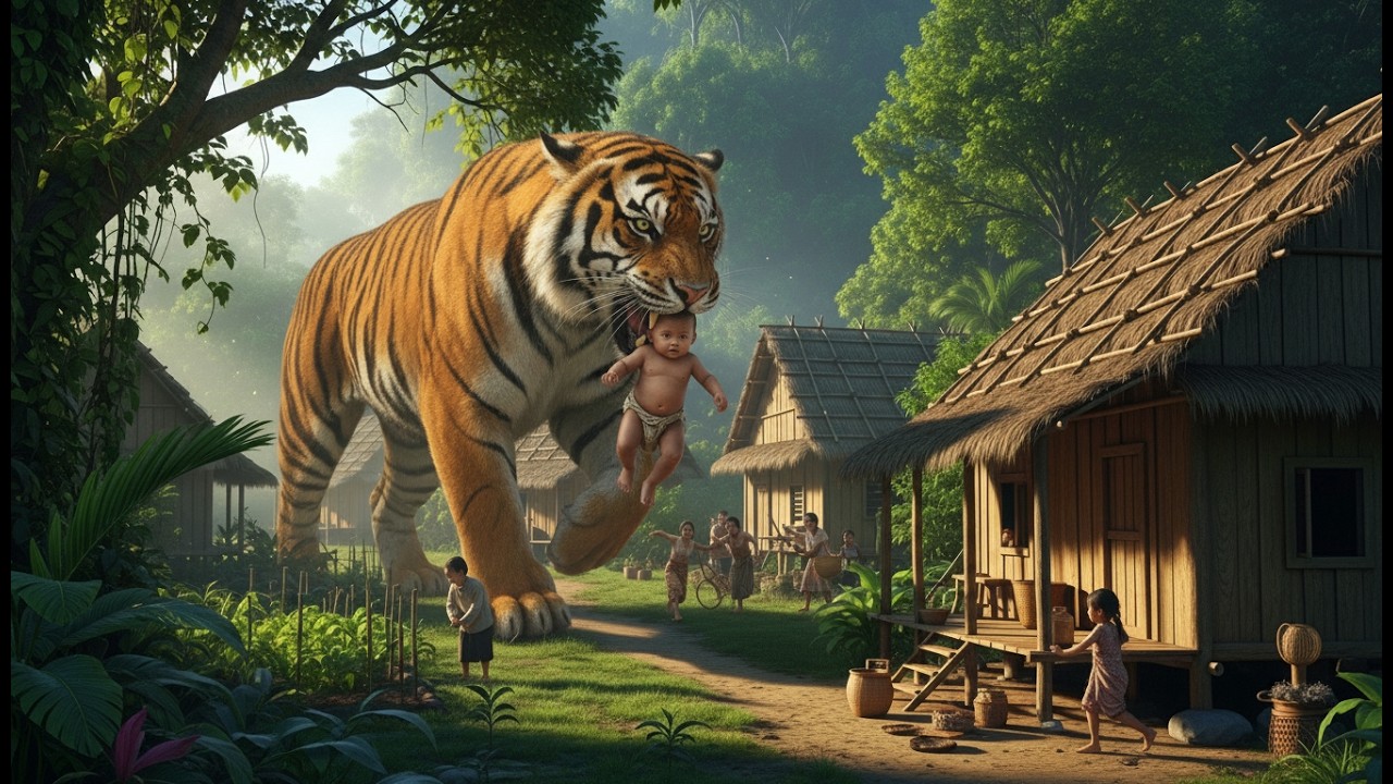 Kong vs Giant Tiger – The Rescue of the Village Baby