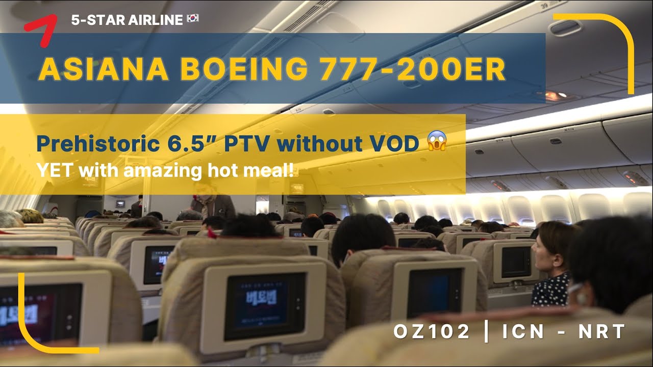 Great meal but outdated hardware | Asiana OZ102 Seoul Incheon to Tokyo Narita B777-200ER Econ (#58)