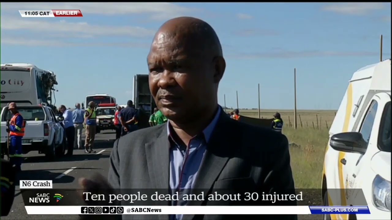 Ten people died and 30 were injured in an accident in the Free State