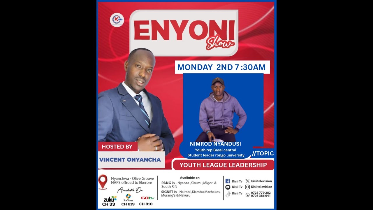 YOUTH LEAGUE LEADERSHIP - NIMROD NYANDUSI, YOUTH REP BASSI CENTRAL & STUDENT LEADER RONGO UNIVERSITY