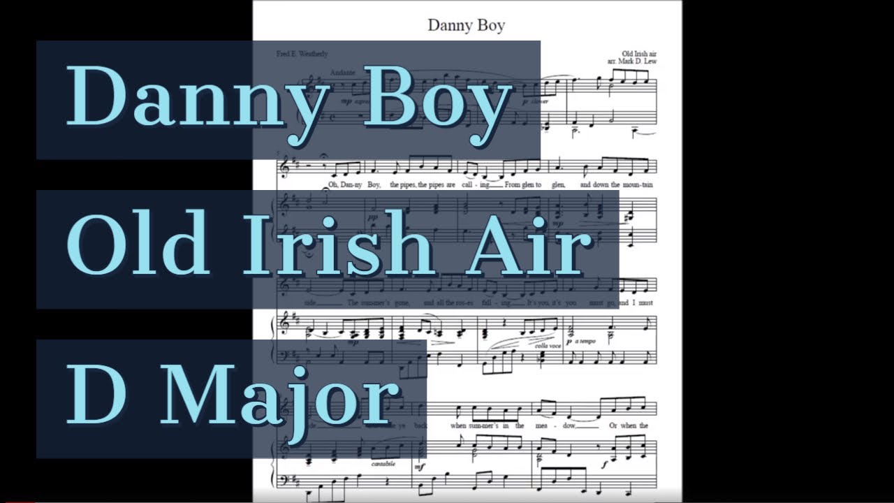 Danny Boy Piano Accompaniment Karaoke D Major Old Irish Folk Air
