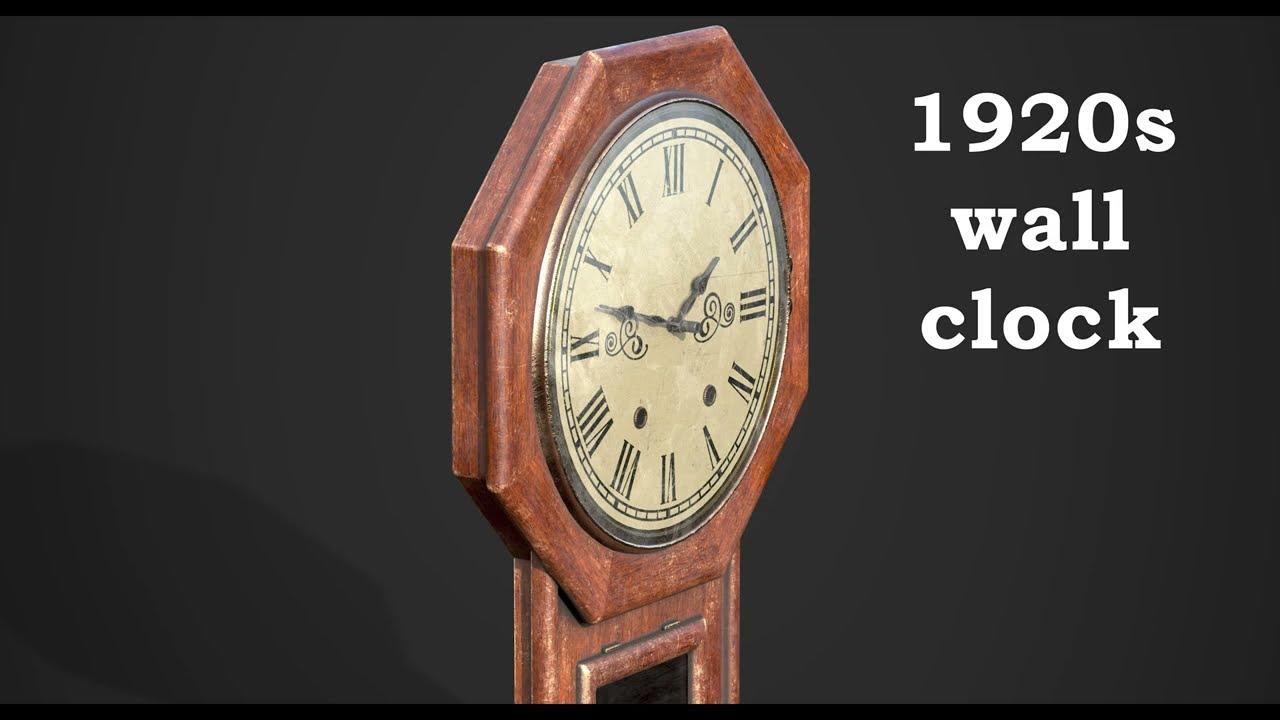 1920s WALL CLOCK - SPEED MODELING | High poly | Blender and Substance Painter