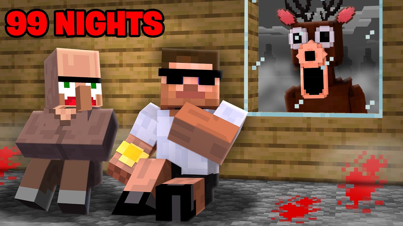Surviving 99 NIGHTS in a Scary Forest in Minecraft..
