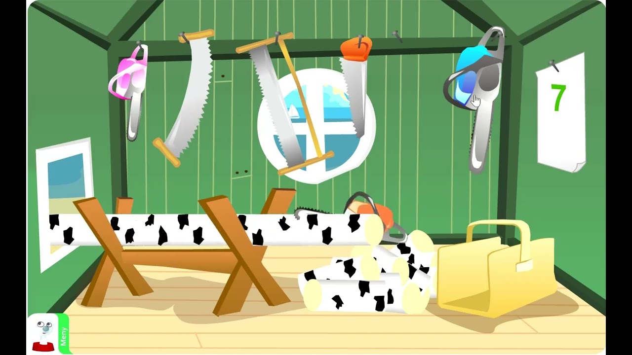 Såga bastuved - BUU-klubben spel (sawing game)