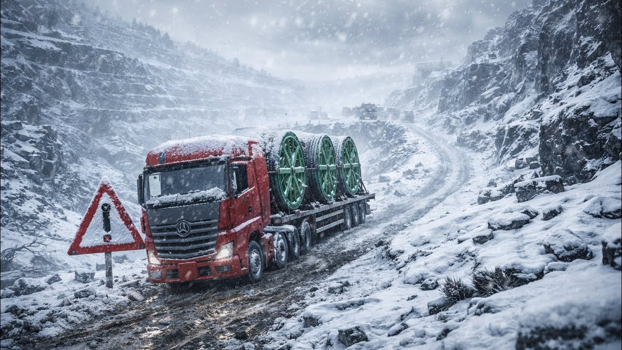 This Winter Quarry Road Is Insane ❄️ | Extreme Truck Driving Challenge