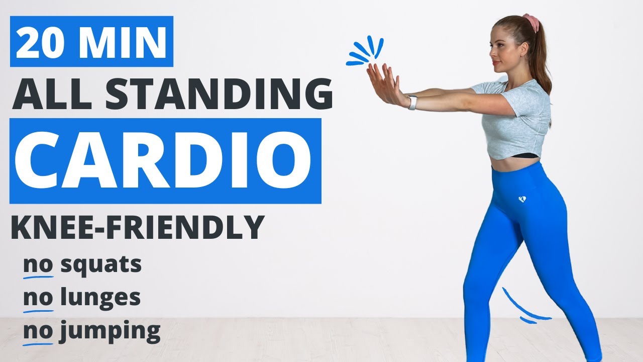 20 MIN Standing KNEE FRIENDLY HIIT with No Repeat Exercises| NO Squats, NO Lunges, NO Jumping Cardio
