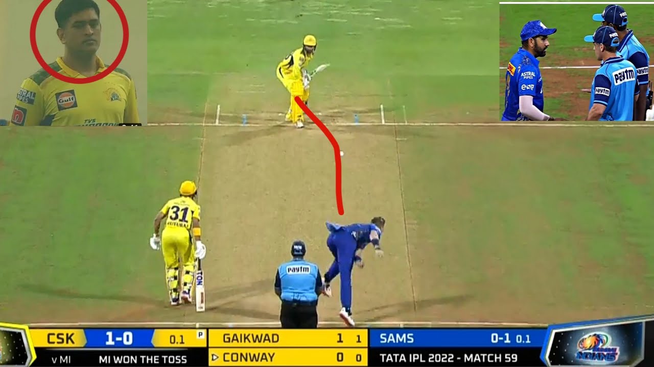 Huge drama during CSK VS MI match | unlucky Devon conway given out LBW out