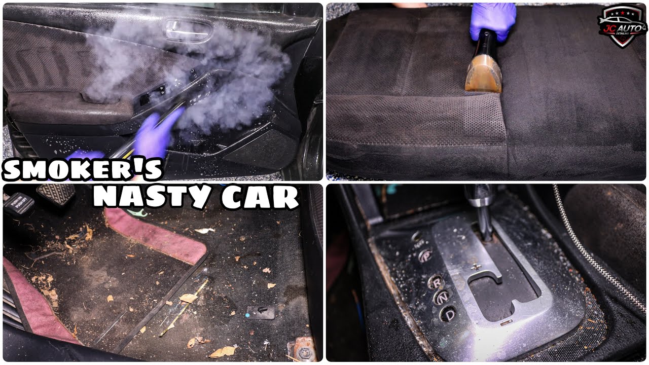 Smoker's NASTY Car Detailing | Remastered & with raw audio! Incredible Transformation!!
