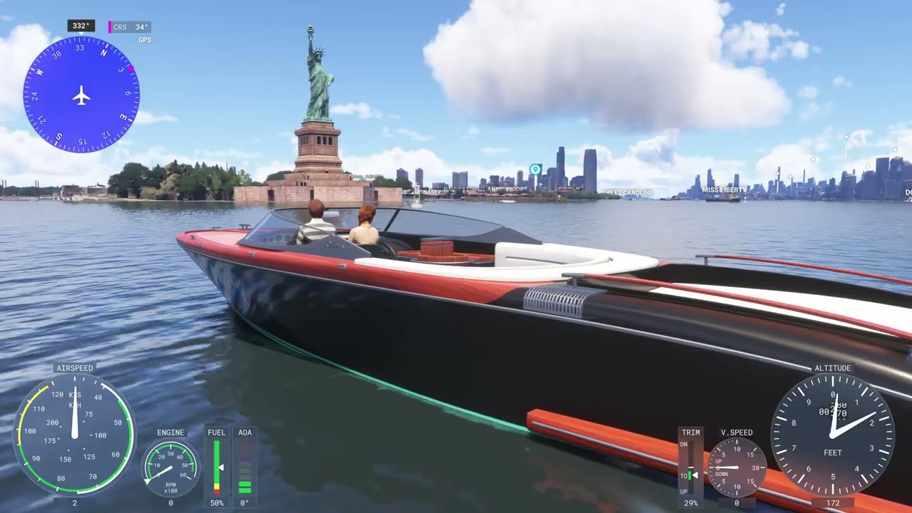 MSFS24, Cruise on The Hudson River (New York), Luxury Speedboat, Sailor Peku.