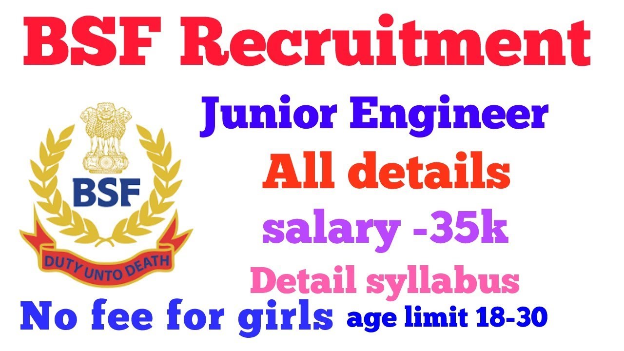BSF Recruitment 2018 (Junior Engineers )