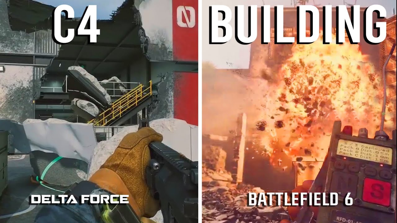 Battlefield 6 vs Delta Force - Destruction Comparison (C4 = RIP BUILDING)