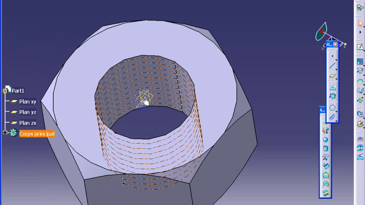 Ecrou/catia v5