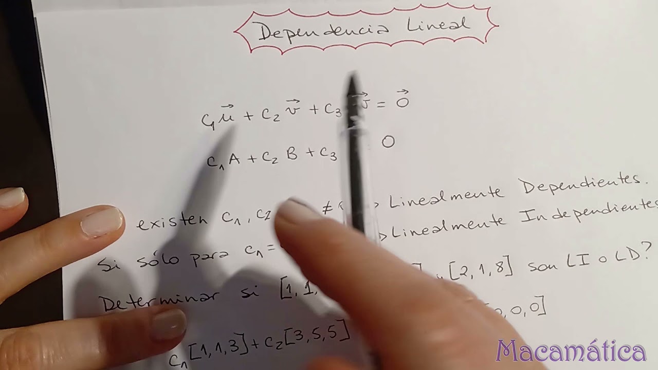 Combinación y Dependencia Lineal.