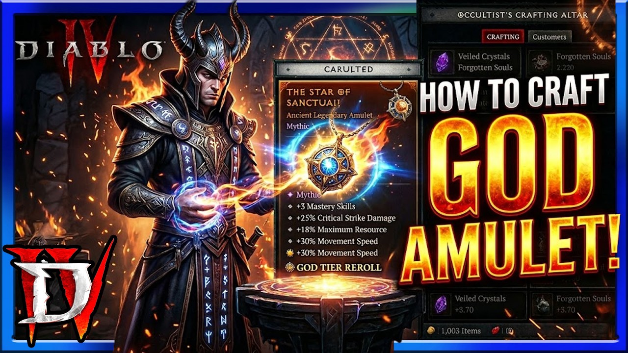 Руководство по крафту в Diablo 4: Как создать божественный амулет: Руководство по Хорадрическому ...