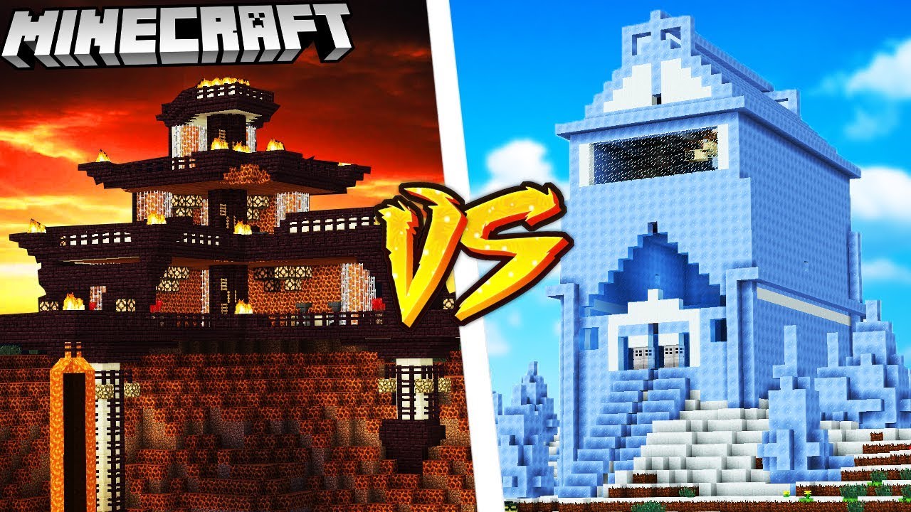 DOM Z MAGMY VS DOM Z LODU - MINECRAFT | VITO vs GPLAY
